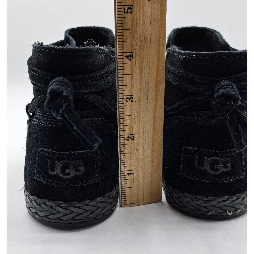 UGG Rianne Boots Women 5 Black Suede Ankle Booties Zipper Wrap Boho Southwestern - Picture 13 of 15